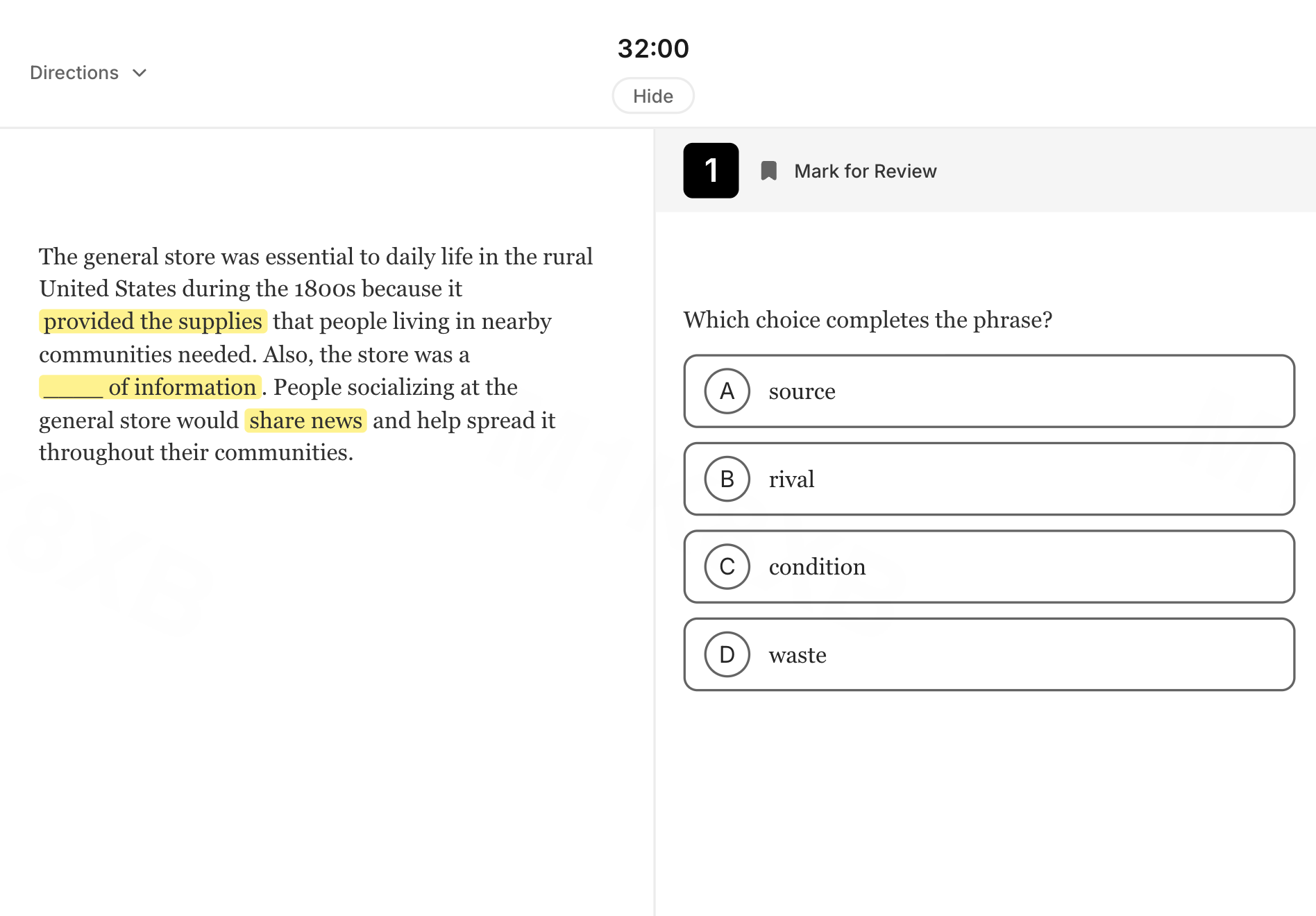 Predicted Tests Interface